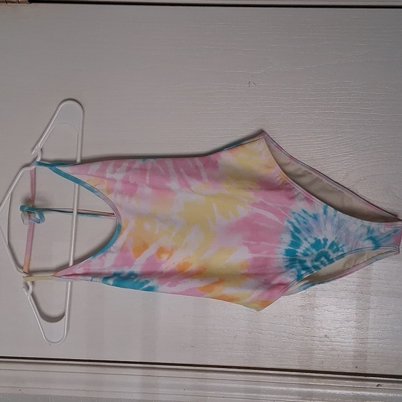 Sisstrevolution One Piece Pastel Tie Dye Multicolor Swimsuit Halter nwt Sz Small - Picture 3 of 7